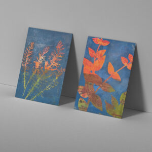 Pflanzen als Schablonen auf der Gelli Plate - Botanical print