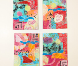 Collage aus Gelli Plate Drucken
