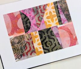 Collage aus Gelli Plate Drucken im Art Journal
