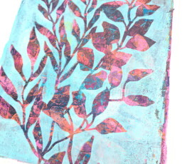 Pflanzen als Schablonen auf der Gelli Plate