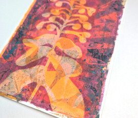 Arbeiten mit veschiedenen Schablonen auf der Gelli Plate