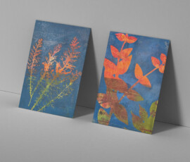 Pflanzen als Schablonen auf der Gelli Plate - Botanical print